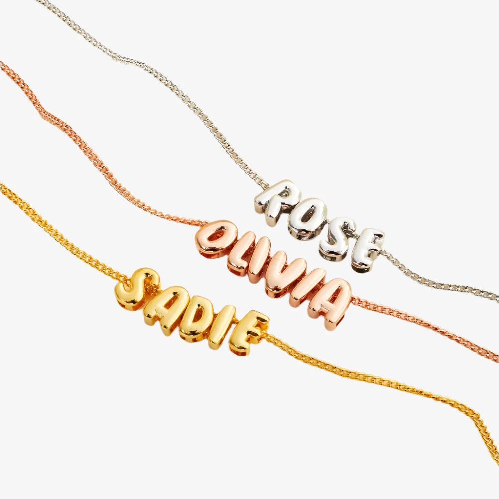 Bubble Letter Number Bracelet