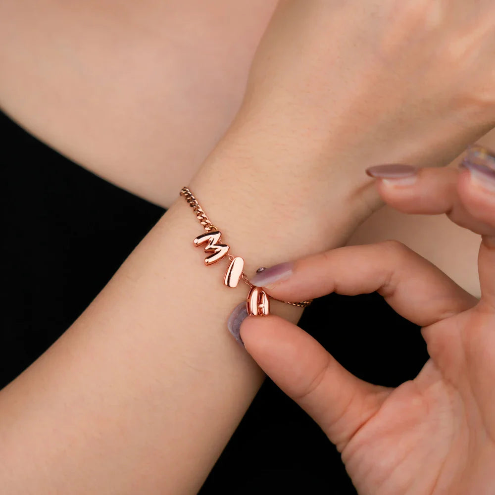 Bubble Letter Number Bracelet