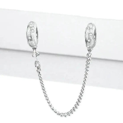 Ocean Wave Pavé Safety Chain Charm