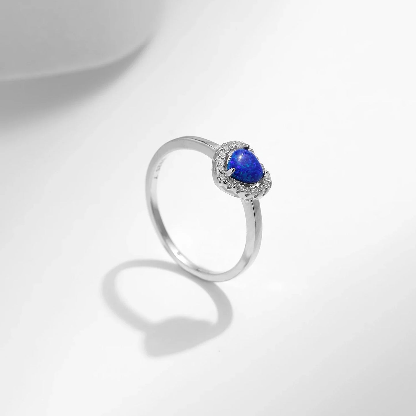 Blue Heart Halo Ring