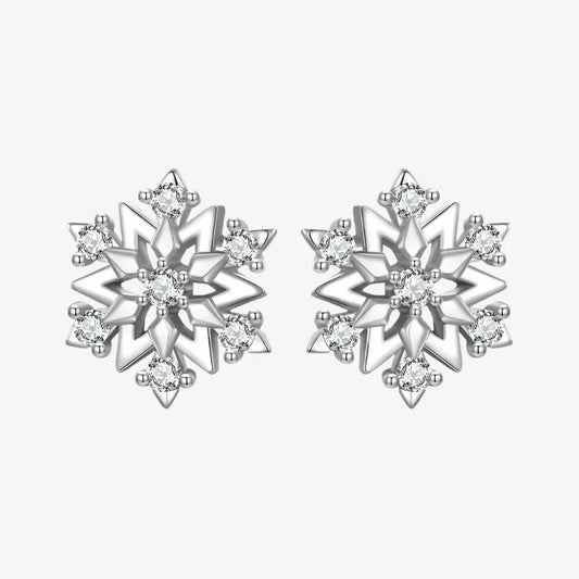 Snowflake Sparkle Stud Earrings