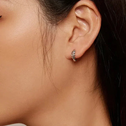 Radiant Leaf Hoop Earrings