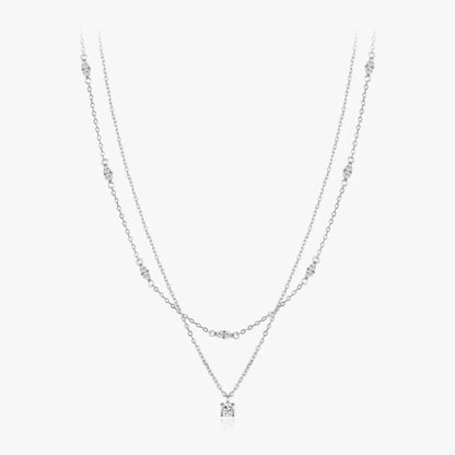 Dual Chain Moissanite Necklace