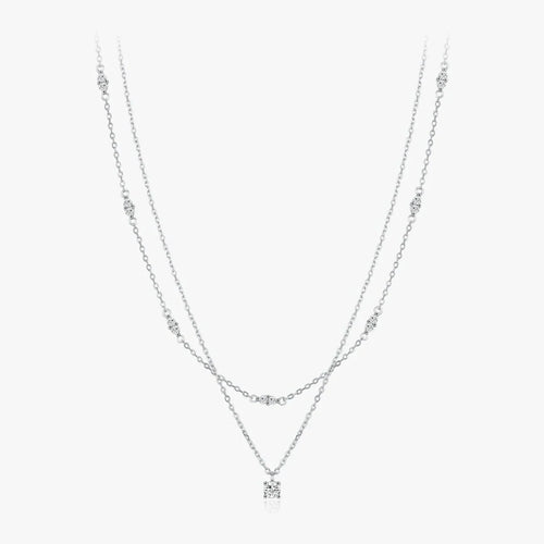 Dual Chain Moissanite Necklace