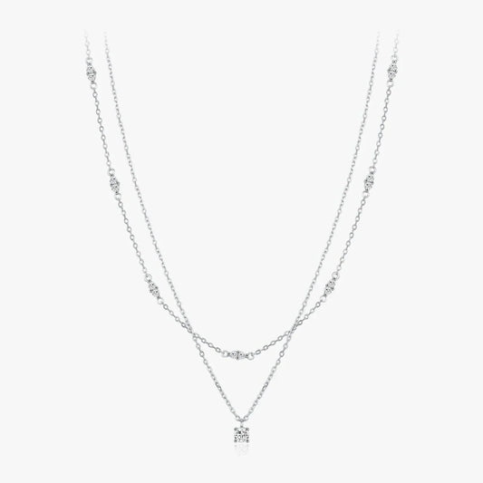 Dual Chain Moissanite Necklace